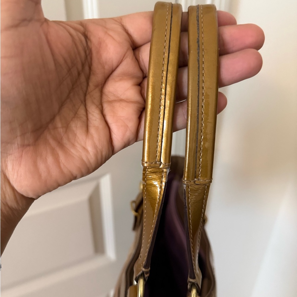 Coach Brown And Silver Patchwork Tote - image 4